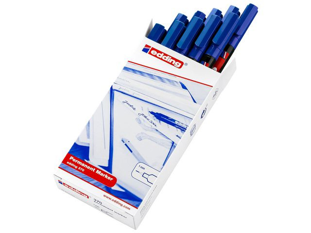 Merkepenn Edding 370 Rund Blå (10 stk)