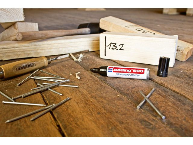 Merkepenn Edding 500 Skrå Rød (10 stk)