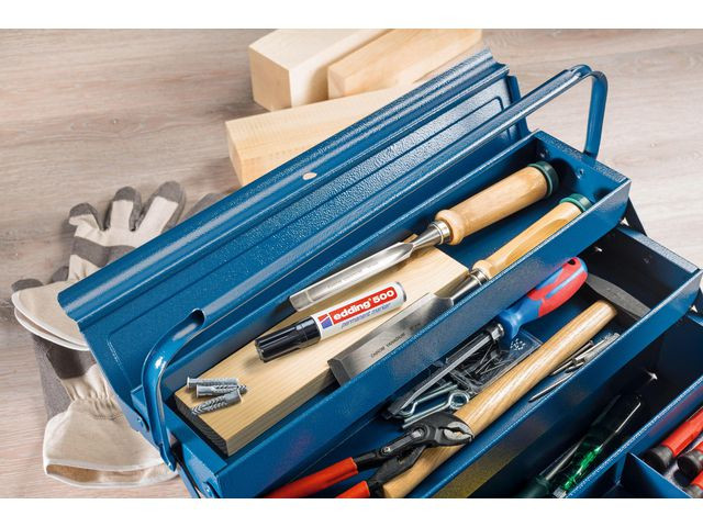 Merkepenn Edding 500 Skrå Blå (10 stk)