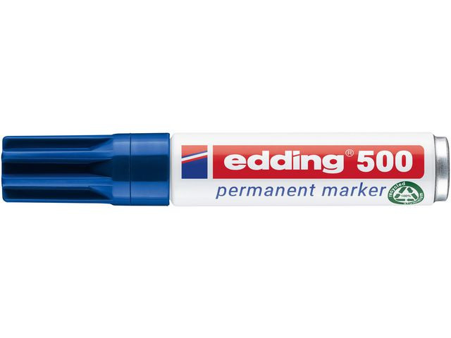 Merkepenn Edding 500 Skrå Blå (10 stk)