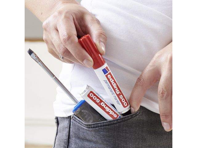 Merkepenn Edding 500 Skrå Sort (10 stk)