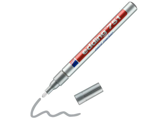 Paintmarker Edding 751 Sølv (10 stk)
