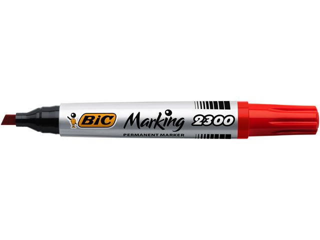 Merkepenn Bic Marking 2300 Skrå Rød (12 stk)