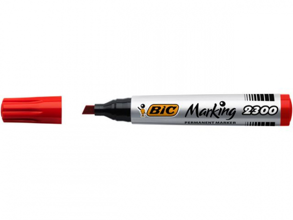 Merkepenn Bic Marking 2300 Skrå Rød (12 stk)