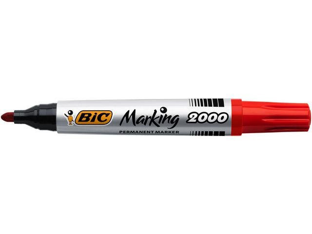 Merkepenn Bic Marking 2000 Rund Rød (12 stk)