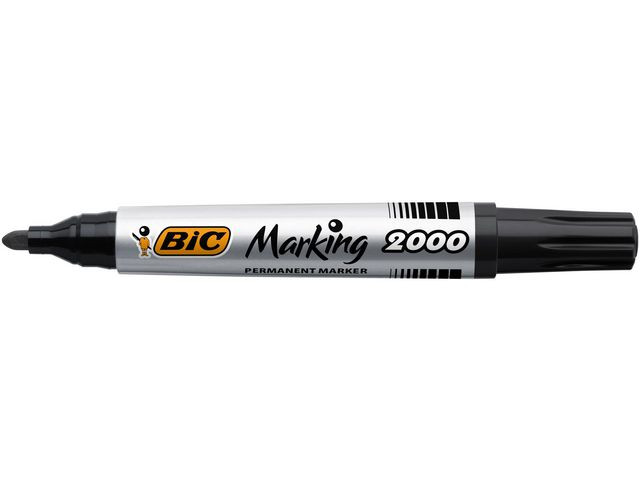Merkepenn Bic Marking 2000 Rund Sort (12 stk)