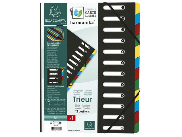 Sorteringsmappe Exacompta 1-12 Pp Sort