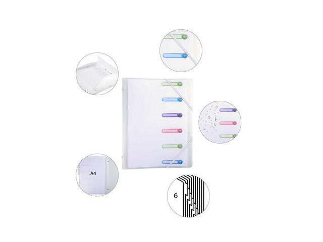 Sorteringsmappe Exacompta 1-6 Frostet