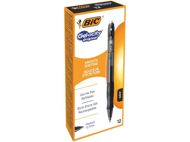 Geleroller Bic Gelocity M Sort (12 stk)