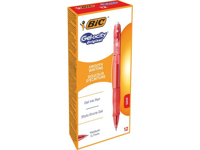 Geleroller Bic Gelocity M Rød (12 stk)