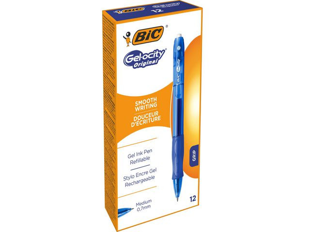 Geleroller Bic Gelocity M Blå (12 stk)