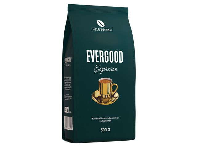 Kaffe Evergood Espresso Hele Bønner 500G (6 poser)
