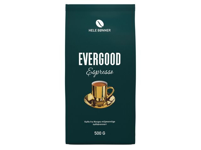 Kaffe Evergood Espresso Hele Bønner 500G (6 poser)