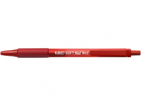 Kulepenn Bic Softfeel Clic Grip M Rød (12 stk)
