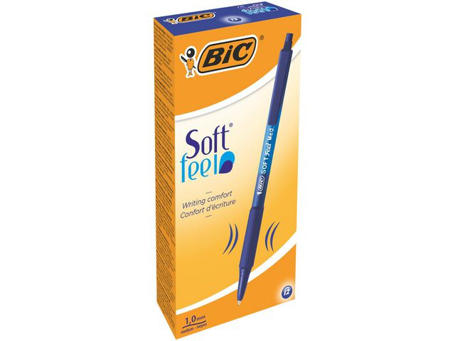 Kulepenn Bic Softfeel Clic Grip M Blå (12 stk)