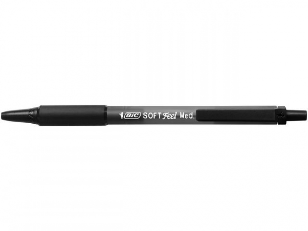 Kulepenn Bic Softfeel Clic Grip M Sort (12 stk)