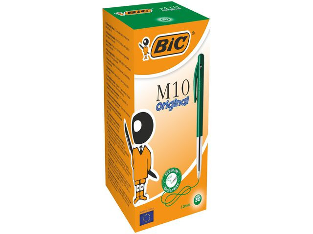 Kulepenn Bic M10 Clic M Grønn (50 stk)