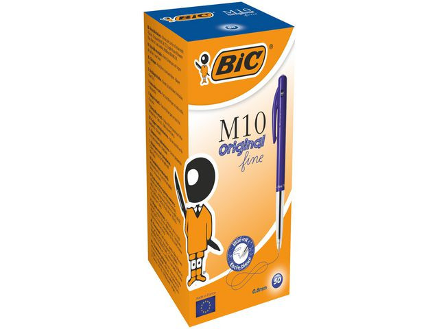 Kulepenn Bic M10 Clic F Blå (50 stk)