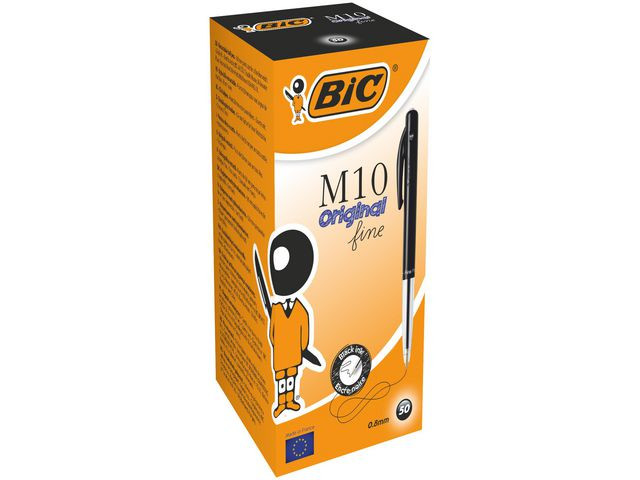 Kulepenn Bic M10 Clic F Sort (50 stk)