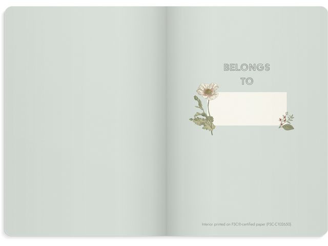 Notatbok Burde Deluxe A5 Blomst Blå