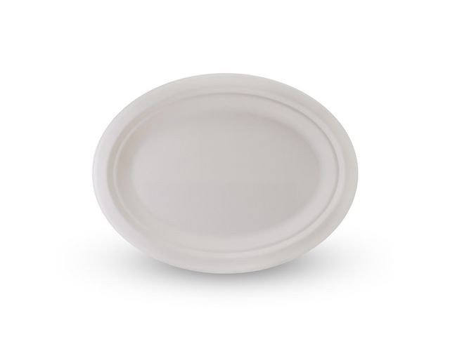 BildeTallerken Bagasse Oval 26Cm (50 stk)