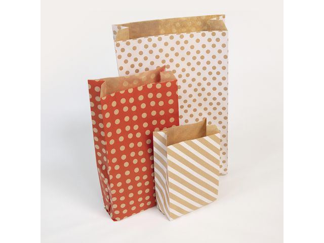 Gavepose Cf Kraft 11X21Cm Stripe (50 stk)