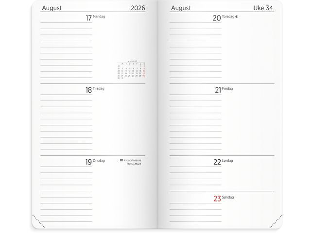 Kalender Grieg Slim Myk 25/26 Cognac