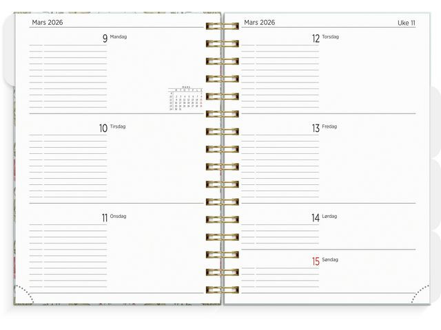 Organizer Og Notes Grieg A5 25/26 Blomst