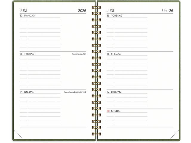 Studentkalender Grieg Xl 25/26 Grønn