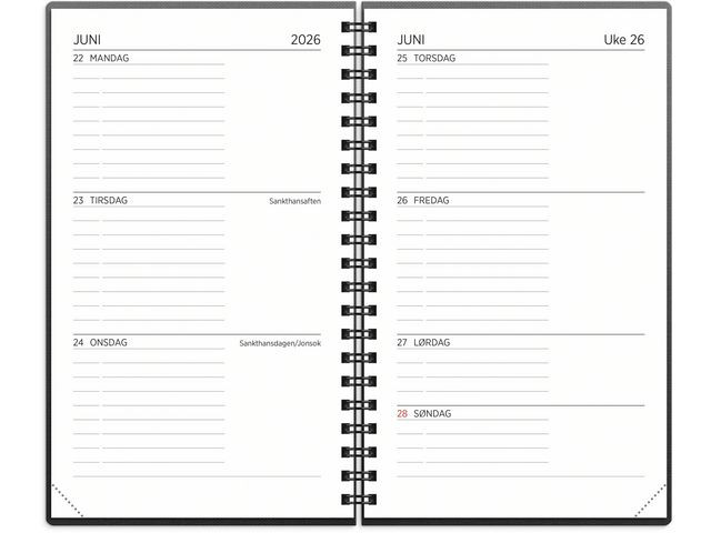 Studentkalender Grieg Xl 25/26 Sort