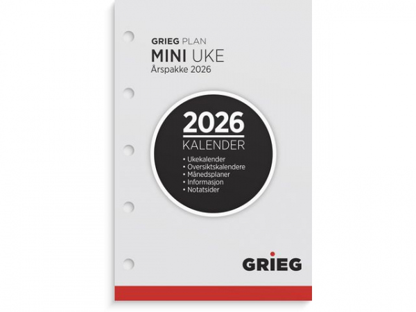 Årspakke Grieg Mini 2026 Uke