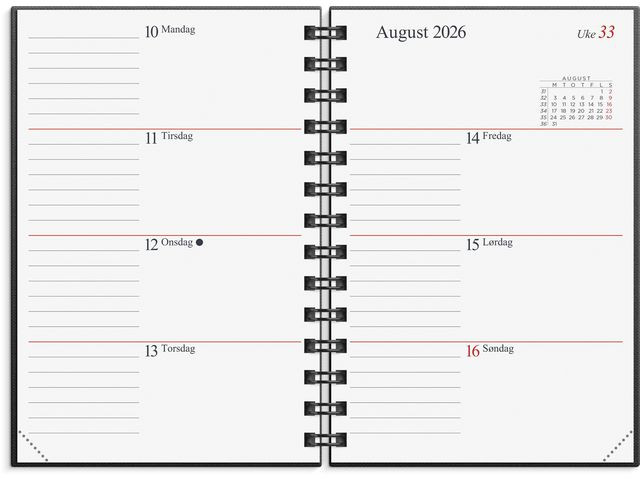 Lommekal Grieg Gemini 2026 Kartong Sort