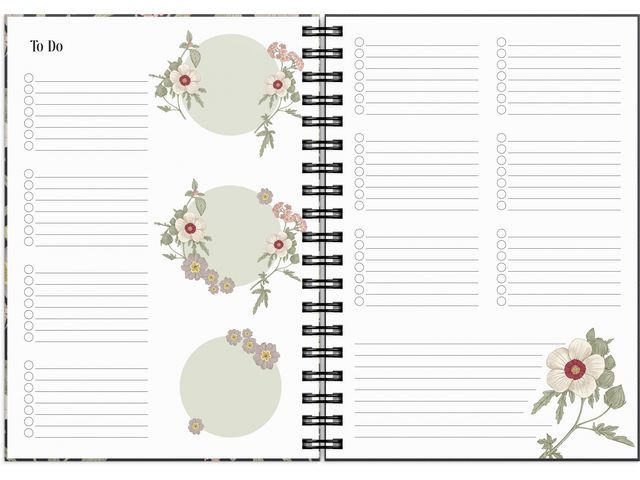Ukekalender Life Planner 2026 Floral A6