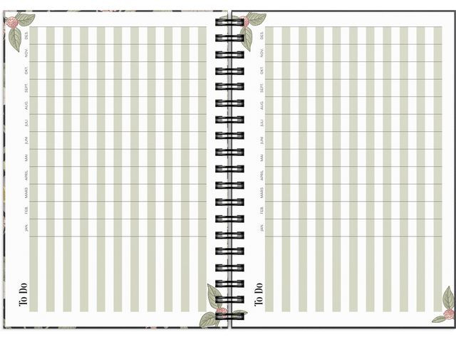 Ukekalender Life Planner 2026 Floral A6