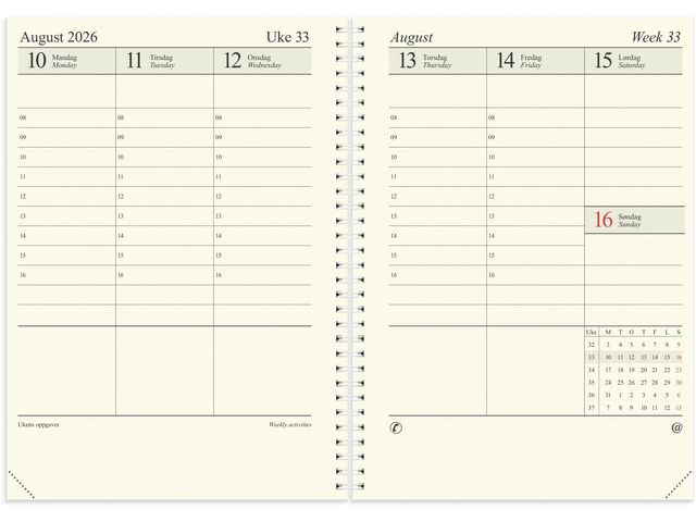 Sjefskalender Grieg A4 2026 Refill