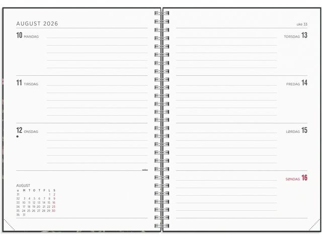 Ukekalender Grieg Multi A5 2026 Blomster