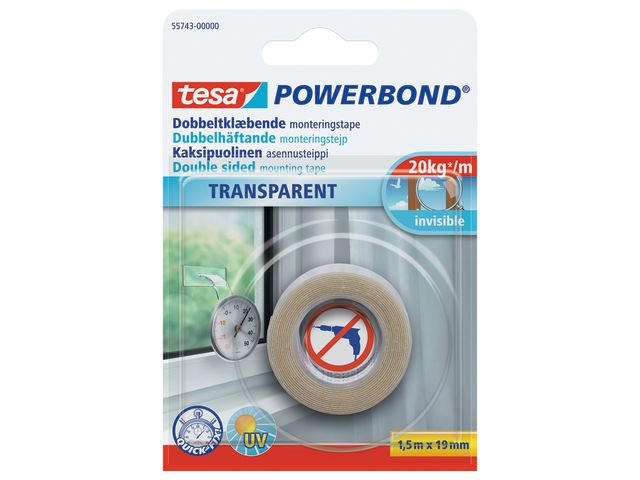 BildeTape Tesa Dobbelsidig Transparent 1,5M