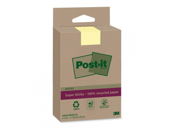 Notatblokk Post-It Resirk 102X152Linj Cy (12 pakker)