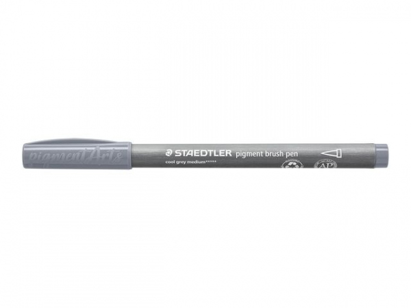 Fiberpenn Staedtler Brush Grå