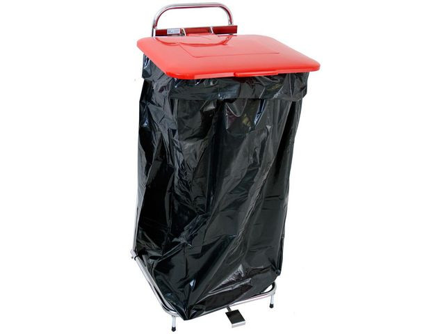 Avfallsstativ Hykab Erik 125L Rødt Lokk