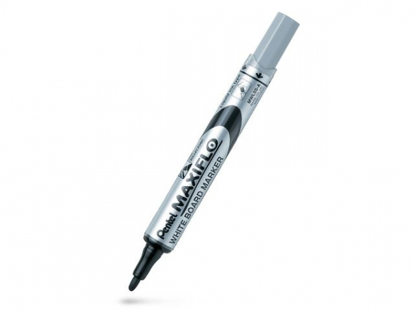 Whiteboardpenn Pentel Maxiflof Rund Sort (12 stk)