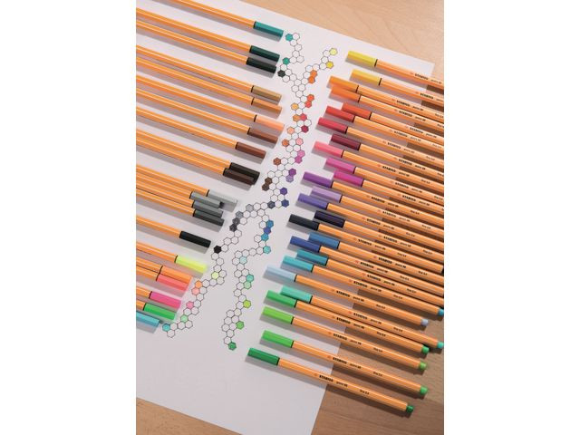 Fiberpenn Stabilo Point 88 Ass (10 stk)