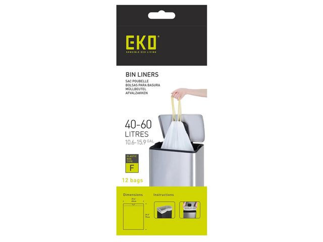 BildeAvfallspose Eko F 65X75 40-60L Hvit (12 stk)