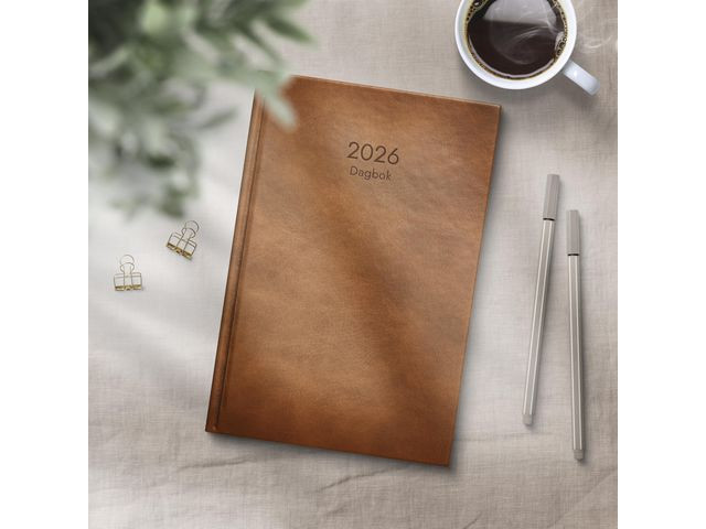 Dagbok Grieg Lux A5 2026 Cognac