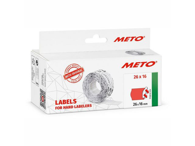 BildePrisetikett Meto 26X16 Rød Perman. (6 stk)