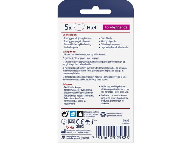 Plaster Norgesplaster Gnagsår Hæl (5 stk)