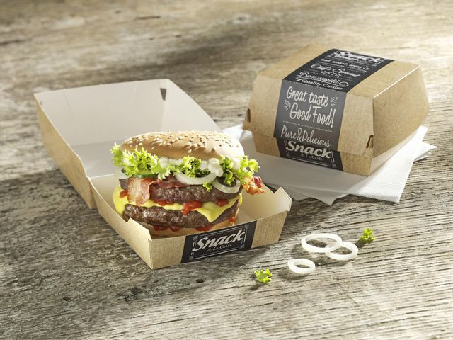 Hamburgerboks Pure Papp 11,5X11X7Cm (50 stk)