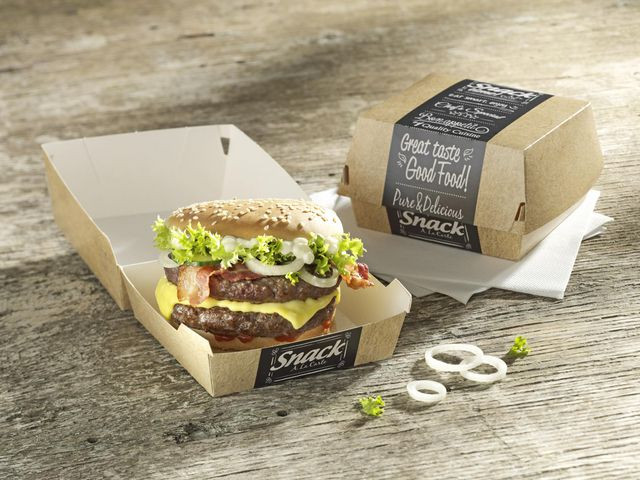 Hamburgerboks Pure Papp 11,5X11X7Cm (50 stk)