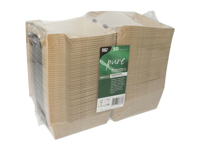 Hamburgerboks Pure Papp 11,5X11X7Cm (50 stk)