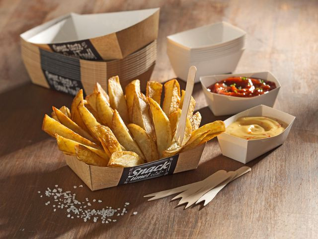 Pommes Frites Skål Pure Papp 15X7Cm (50 stk)